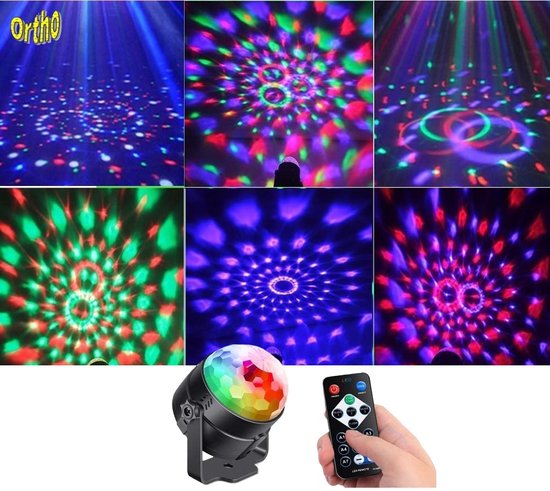 Ortho® - Lampe Disco avec Télécommande - Éclairage de fête Fête - Boule Disco - Enfants/ Adultes - Discovery Lighting - Lampe Disco - Zwart