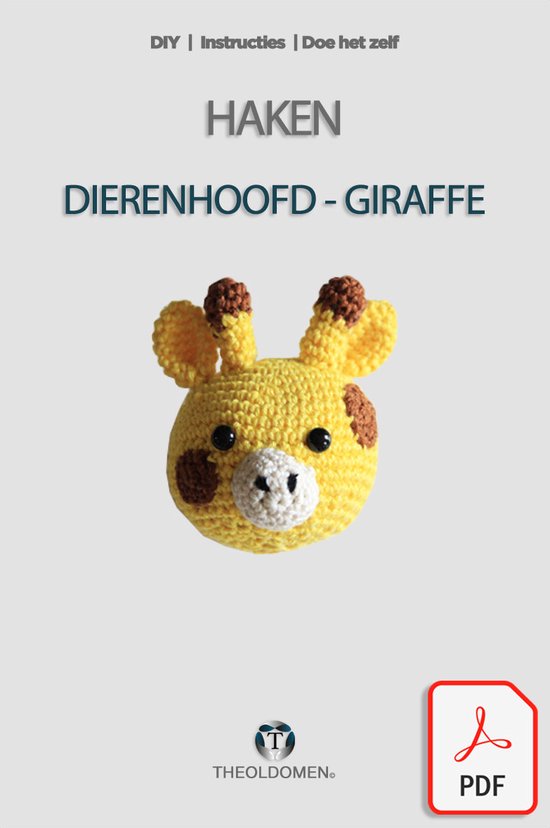 Patroon | Dierenhoofd | Giraffe | Handleiding | PDF | Haken | Instructies | DIY | Doe Het Zelf | Pakket | TheOldOmen |