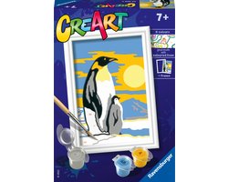 foto van Ravensburger CreArt Penguin Family - Schilderen op nummer voor kinderen
