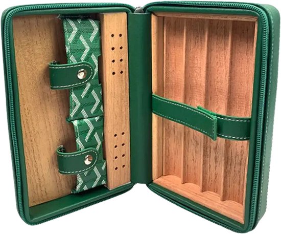 Boîte à cigares Portable, étui à cigares de voyage, en cuir de cèdre, bois,  humidificateur avec