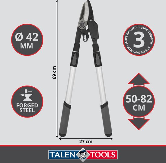Talen Tools - Takkenschaar - 5-traps - Extra krachtig - Telescopisch van Talen Tools — afbeelding 2