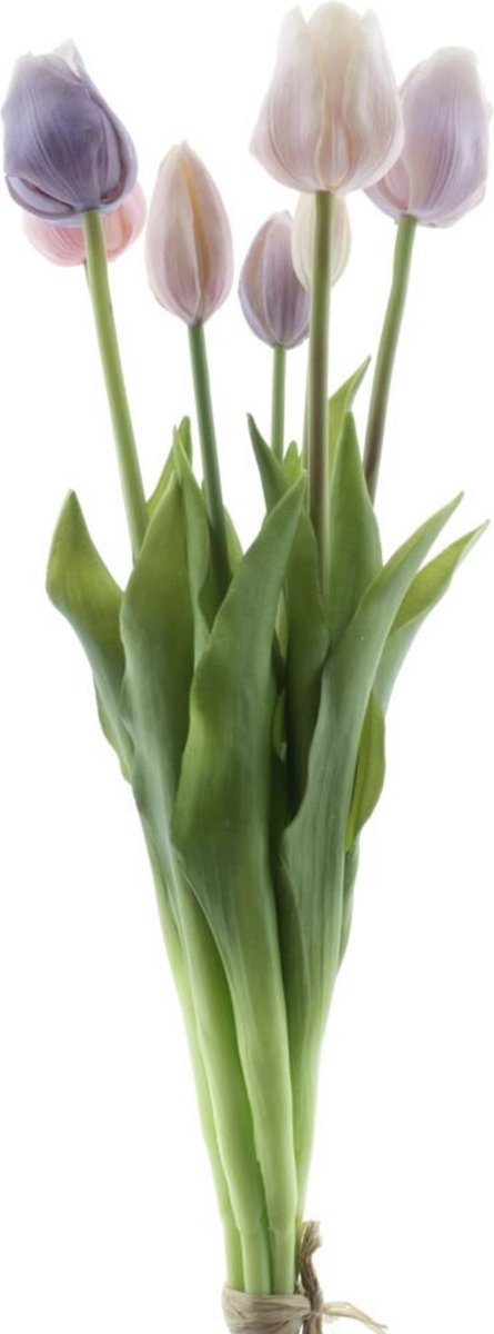 KNUS Lifestyle Kunstbloem Tulp - Paars / Lavendel Real touch tulpen - 47 cm - Boeket - Kunstbloemen - Kunst bloem - Sally tulp - Purple / Lavender - Interieur - Sfeer - Voorjaar - Pasen - Paasdecoratie - Bloemen - Moederdag - Oma - Decoratief - Deco - Decoratie