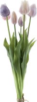 Kunstbloem Tulp - Paars / Lavendel Real touch tulpen - 47 cm - Boeket - Kunstbloemen - Kunst bloem - Sally tulp - Purple / Lavender - Interieur - Sfeer - Voorjaar - Pasen - Paasdecoratie - Bloemen - Moederdag - Oma - Decoratief - Deco - Decoratie