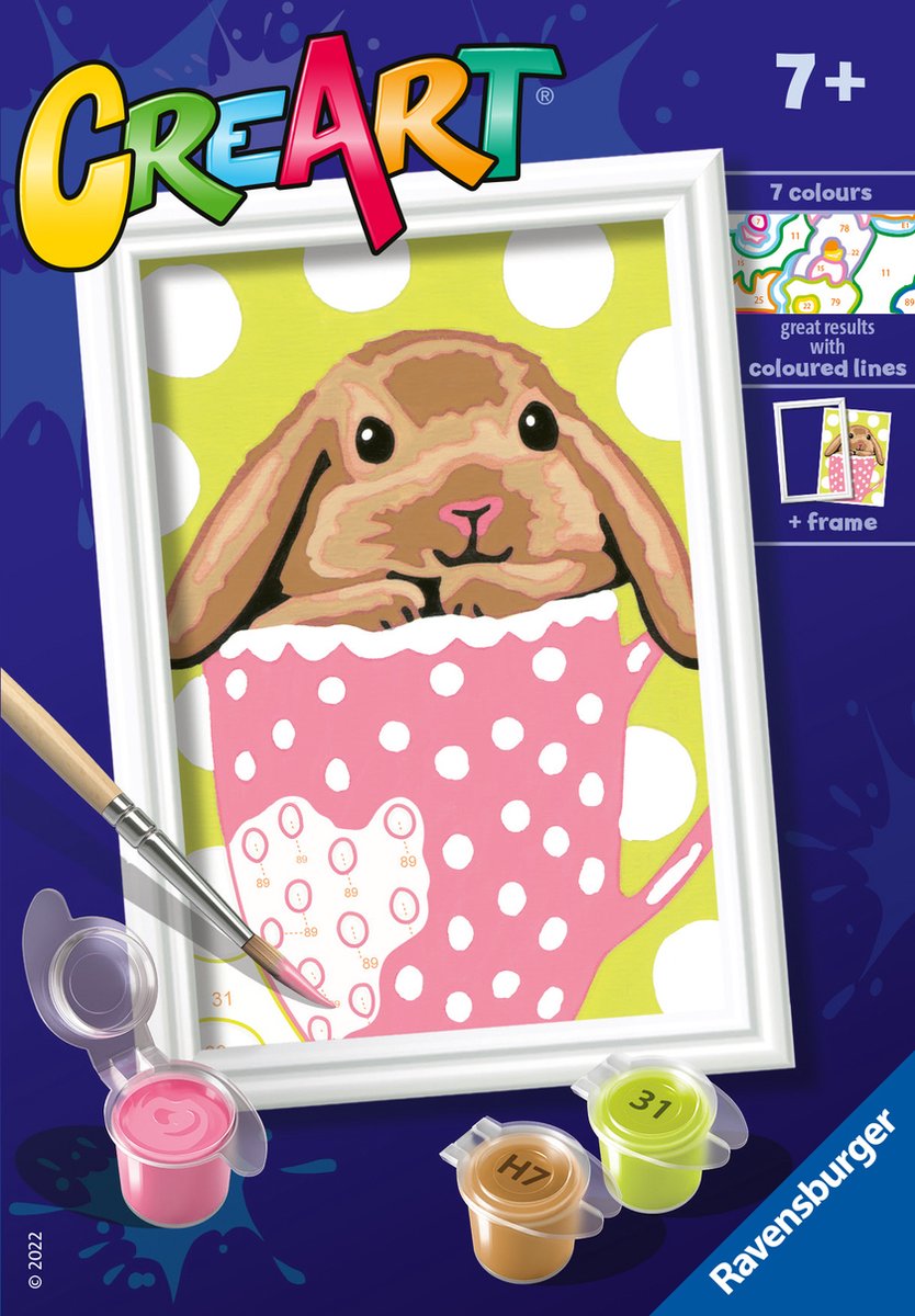 Ravensburger CreArt Bunny Cup - Schilderen op nummer voor kinderen — afbeelding 8