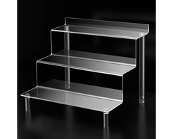 MeteouMeteou Acrylic Display Stand, Perfume Organiser, Lotion Holder Organiser, Cupcake Stand, Shot Glass Display Shelves, Desktop Tiered Acrylic Riser Display Stand for FUNKO POP Amiibo Figures