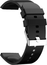Kiraal - Siliconen horlogebandje - 22mm - Zwart - Geschikt Voor Fit 4 - Fit 5 - Fit 10- Luxe Siliconen Smartwatch Bandje - Stijlvol Horlogebandje