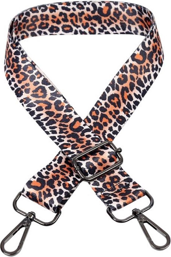 Bandoulière Imprimé léopard Marron - bandoulière de sac - réglable - bandoulière amovible - avec boucles - bandoulière de sac