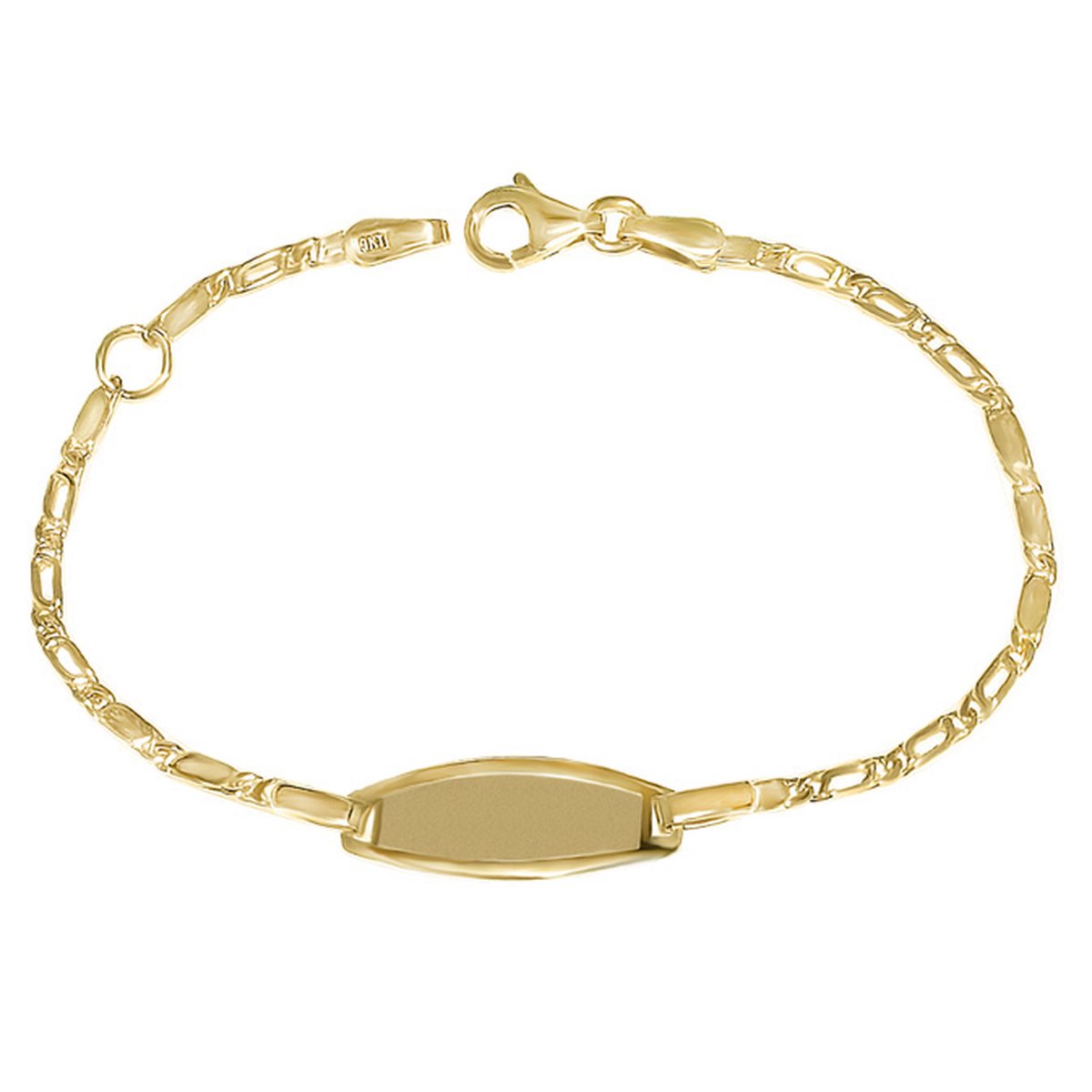 Juwelier Zwartevalk 9 Karaat Kinder Plaatarmband 13.172/12-14cm