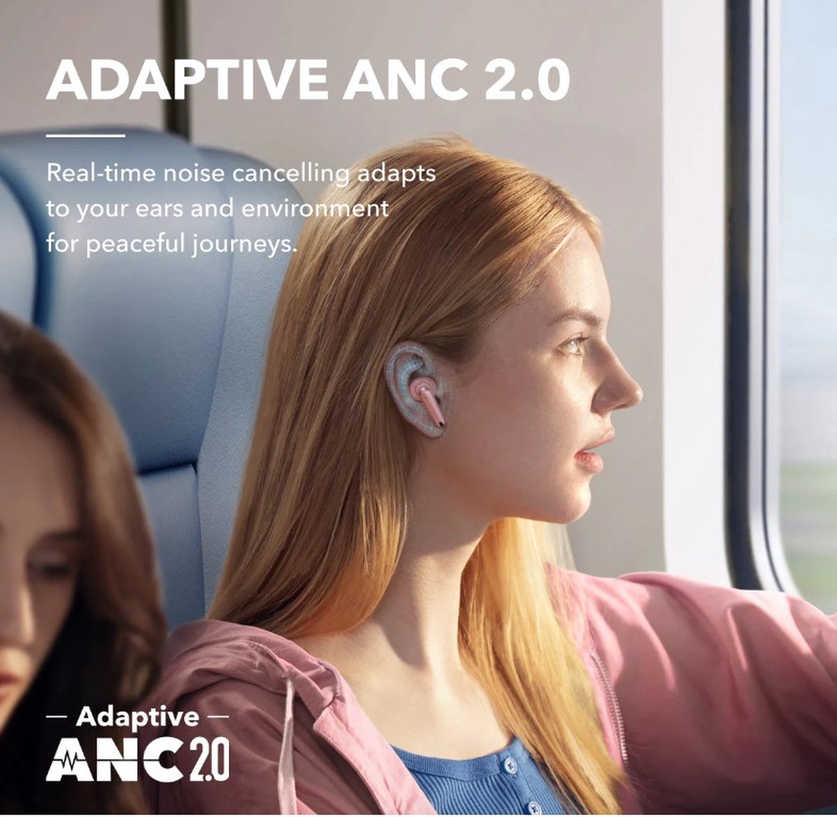 soundcore Liberty 4 NC - Wireless Noise Cancelling Earbuds (Roze) - 98.5% Noise Reduction - draadloze oordopjes - Adaptive Noise Cancelling to Ears and Environment - Hi-Res Sound - 50H Battery thumbnail 4