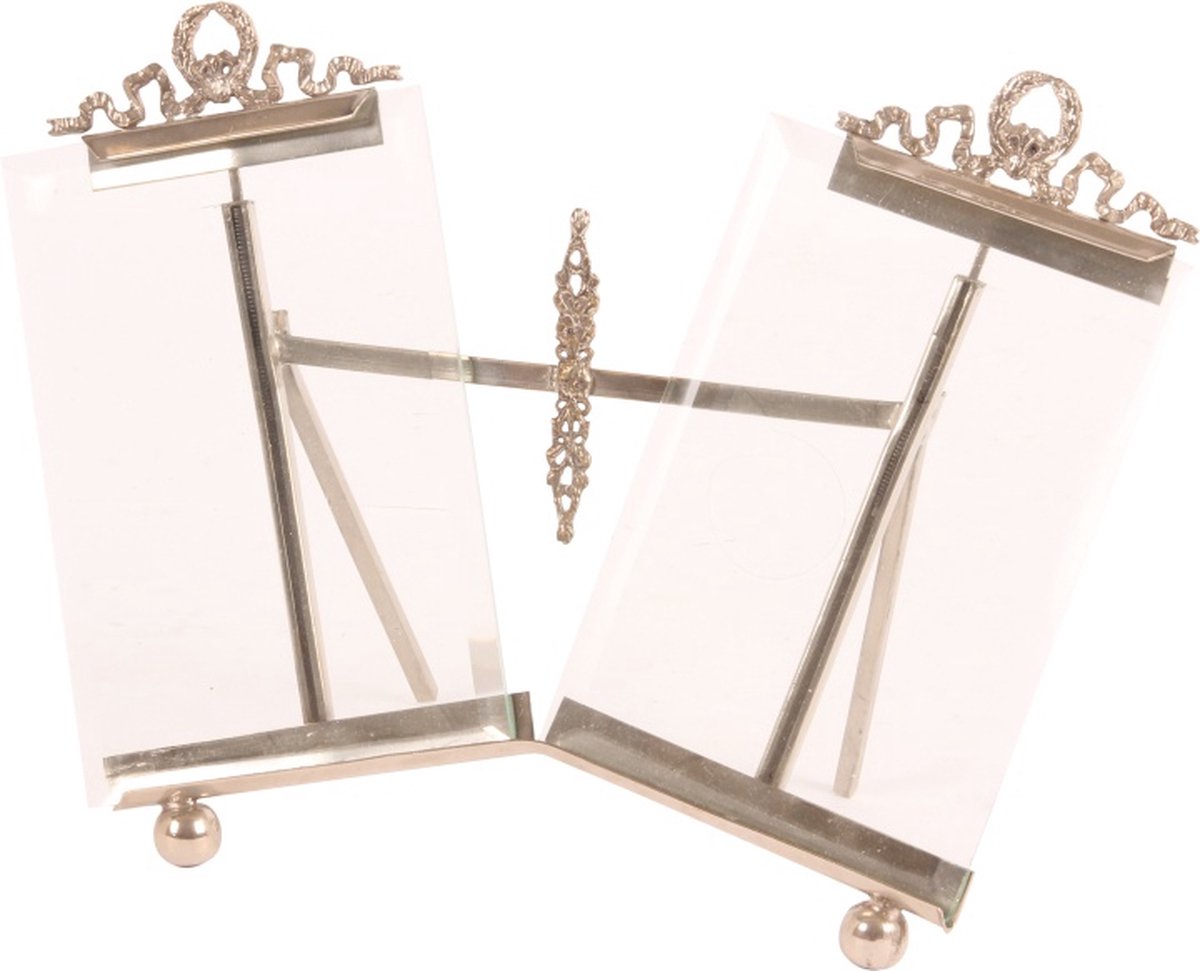 Baroque - Fotolijst - Fotolijst 2 foto's - Zilver - Brass - Staand - 20x27x7 - Brass+glass