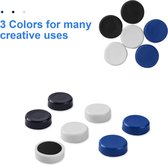 Koelkast- en whiteboardmagneten, 30 stuks ronde platte magneten, sterke neodymium-pinmagneten, gekleurd, verschillende planningsmagneten (3 kleuren)