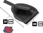 Synx Tools Stoffer en blik Grijs - Stoffer & blik - kunststof- veger en blik - Dustpan & Brush - Kunststof stoffer en blik 22 cm