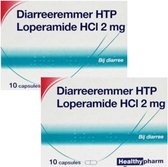 Healthypharm Diarreeremmer HTP Loperamide HCl 2mg - 2 x 10 capsules