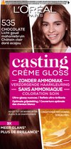 L'Oréal Paris Casting Crème Gloss Licht Goud Mahoniebruin 535 - Semi-permanente Haarkleuring Zonder Ammoniak