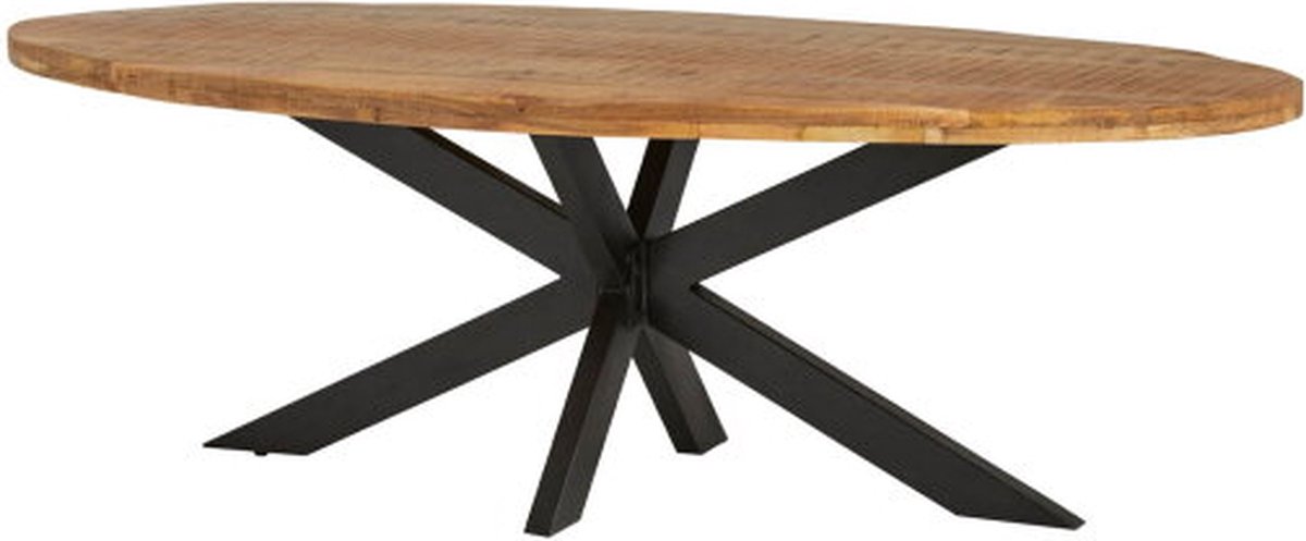 Meubelplaats Eettafel Peru Ovaal mangohout - 180x90 cm Naturel