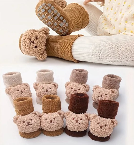 Chaussettes Antidérapantes Bébé Hiver - Lot 6 Paires Chaussettes Chaudes Épaisses Fille Et Garçon 0-4 Ans