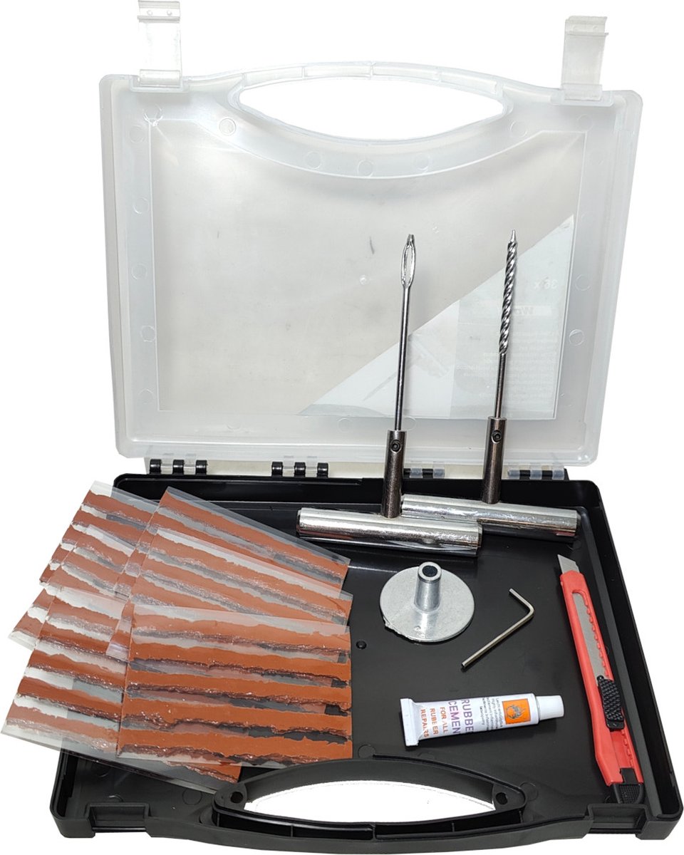 36 delig Professionele Autoband auto band reparatie set zelf je autoband plakken in handig opberg doos