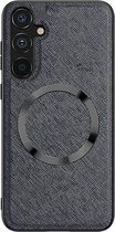 Hoesje Kunstleer Back Cover met MagSafe Zwart Geschikt voor Samsung Galaxy A54