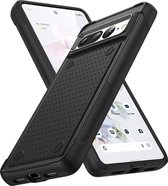 Casemania Hoesje Geschikt voor Google Pixel 8 Pro Zwart - Anti-Slip Hybrid Armor Back Cover