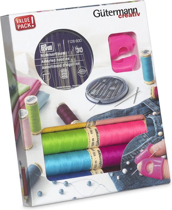 Set naaigaren met naalden en naaldgrijpers - 8 bobijntjes van 100m ...