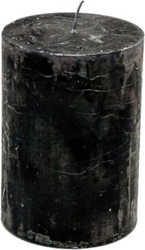 Stompkaars - Zwart - 7x10 cm - parafine - set van 6 - geschenkverpakking