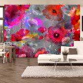 Fotobehangkoning - Behang - Vliesbehang - Fotobehang Klaprozen Schilderij - Painted Poppies - 400 x 280 cm