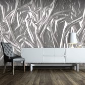 Fotobehangkoning - Behang - Vliesbehang - Fotobehang Zilver - Luxe - 250 x 175 cm