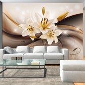 Fotobehangkoning - Behang - Vliesbehang - Fotobehang - Golden Lily - Lelie - Gouden Lelies - 400 x 280 cm