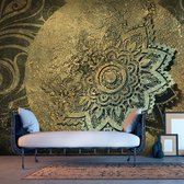 Fotobehangkoning - Behang - Vliesbehang - Fotobehang - Golden Treasure - Mandala - 250 x 175 cm