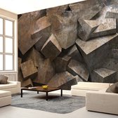 Fotobehangkoning - Behang - Vliesbehang - Fotobehang 3D Stenen - Stone steps - 250 x 175 cm