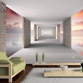 Fotobehangkoning - Behang - Vliesbehang - Fotobehang - Walk in the Sky - Hal in de Lucht 3D - 150 x 105 cm