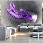 Fotobehangkoning - Behang - Vliesbehang - Fotobehang 3D Tunnel - Paars - Purple Apparition - 400 x 280 cm