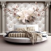Fotobehangkoning - Behang - Vliesbehang - Fotobehang - Royal Elegance - Hotel Chique - Luxe - Bloemen - 300 x 210 cm