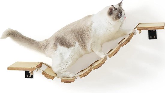 Klimwand katten - Kattentrap set van 3 - Voor aan de muur - Hout - Maat M