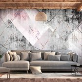 Fotobehangkoning - Behang - Vliesbehang - Fotobehang - Triangular Perspective - Beton - Muur - Kunst - 400 x 280 cm