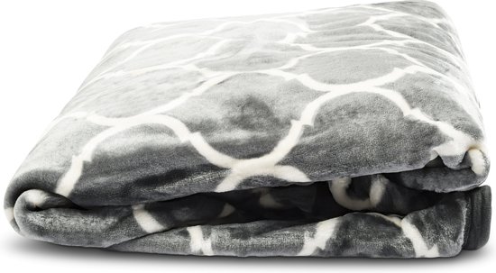 HappyBed Geometrisch | 150x200 - Fleece deken - Heerlijk zacht fleece plaid - Warmte deken - Woon deken - Bankhoes Sprei - deken
