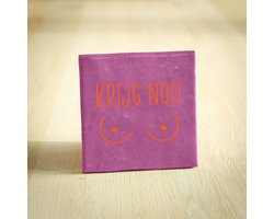 Tegeltje - Krijg nou tieten | Paars | 10x10cm - Interieur - Wijsheid - Tegelwijsheid - Spreuktegel - Keramiek - BONT