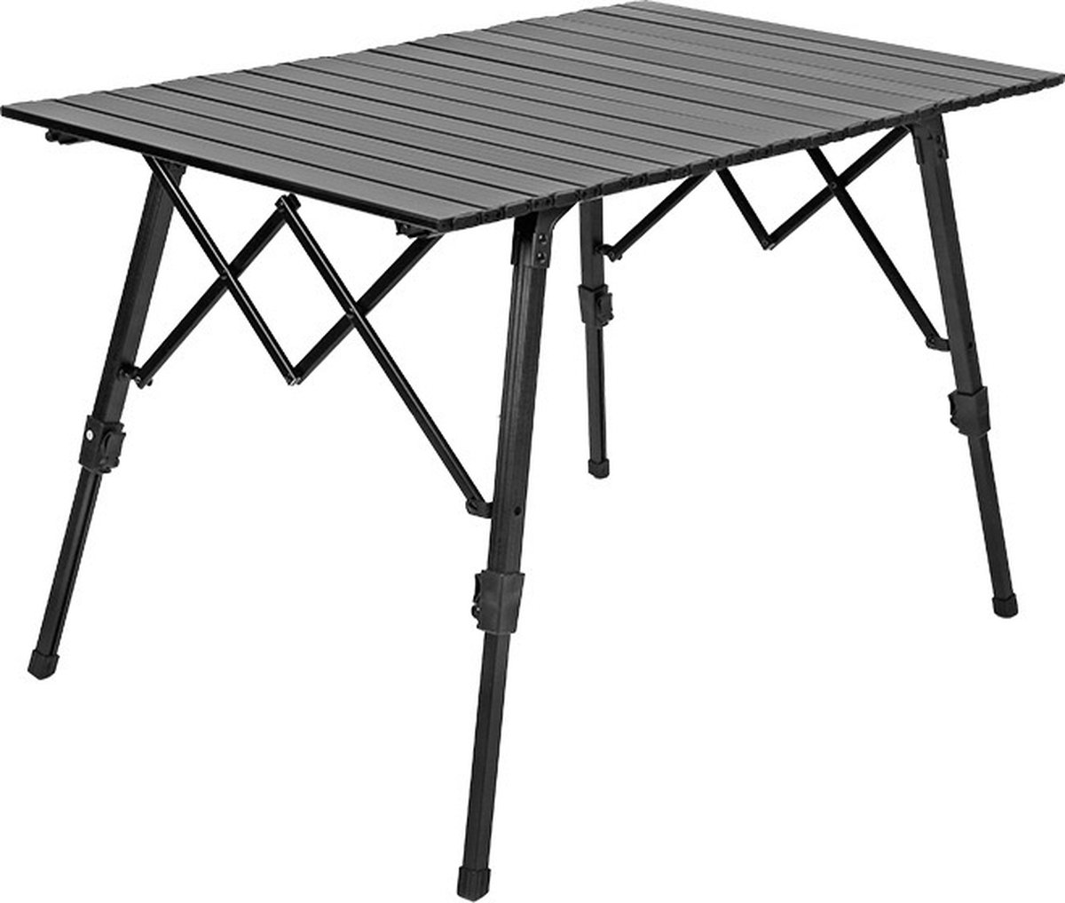Campingtafel - Inklapbaar - Verstelbaar - Kampeertafel - Picknicktafel - Vouwtafel - Klaptafel - Voor outdoor - 90 x 60 x 43 cm - Zwart