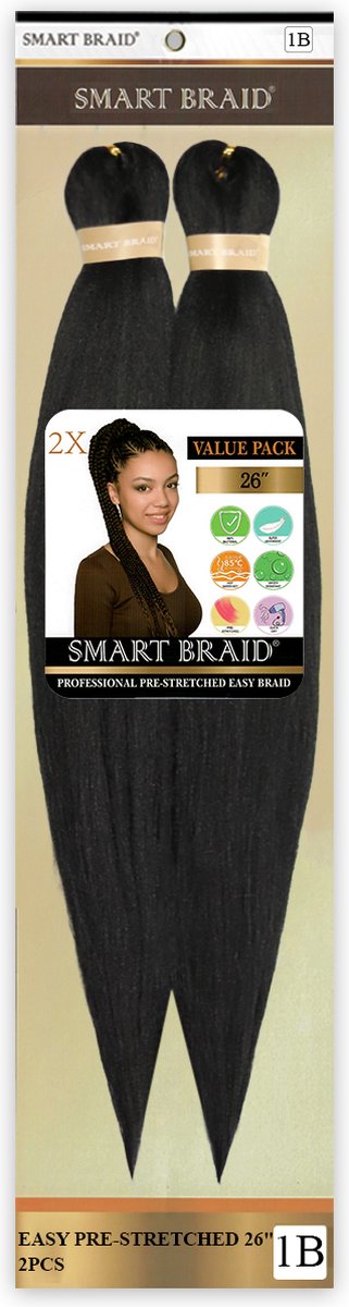 Smart Braid Pre-Stretched 2 in 1 Pak - 26 inch - Kleur 1B