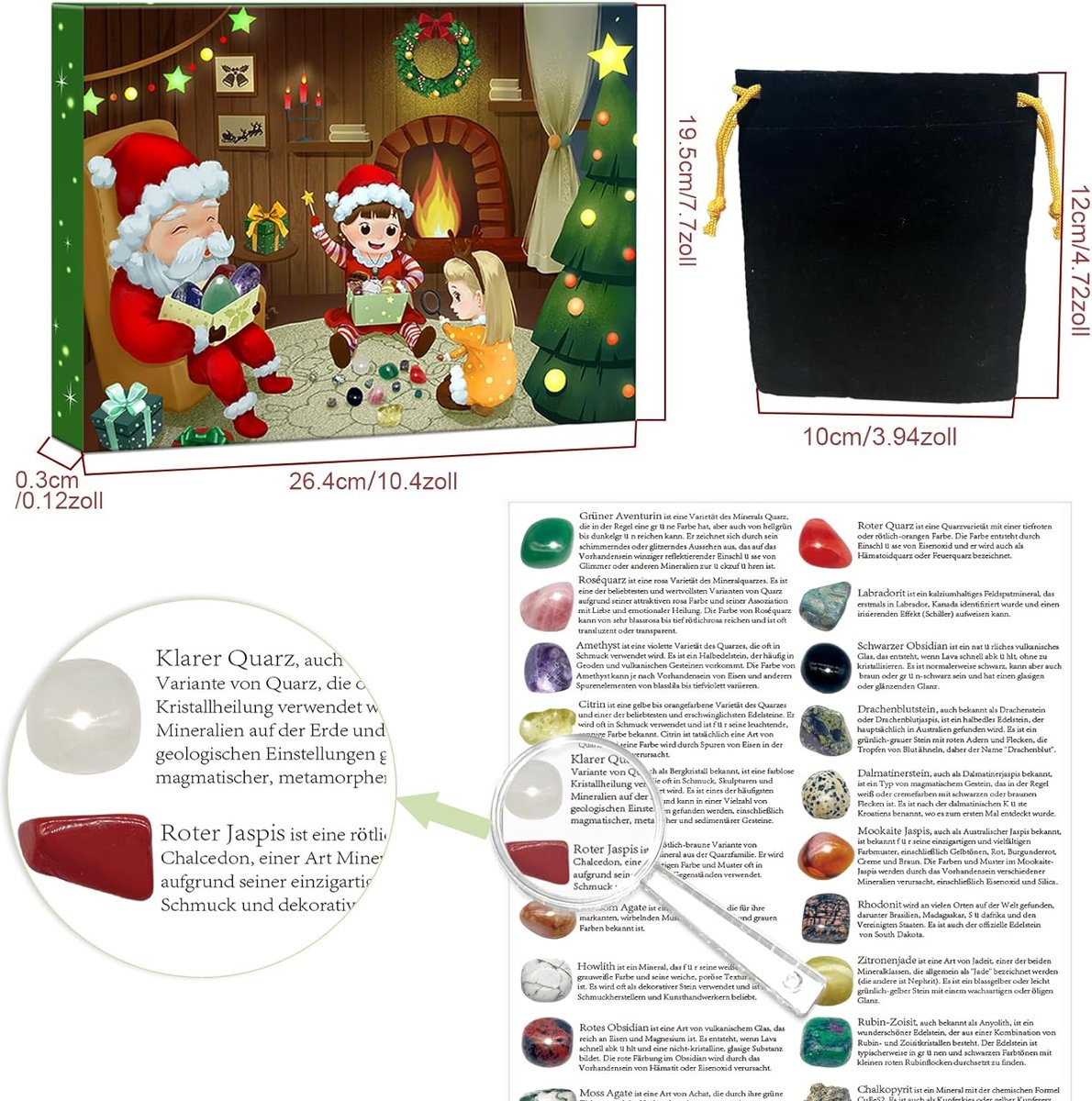 CRYSTAL ADVENT STEEN KALENDER 2025 - 24 natuurlijke edelstenen voor de CRYSTAL ADVENT STEEN KALENDER 2025 - 24 natuurlijke edelstenen voor de