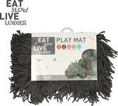 Eat Slow Live Longer Play Mat – 44 x 28 cm - Anti-schrok mat – Snuffelmat – Langzamer eten voor je huisdier – Uitdaging en speelplezier – Voermat – Slow feeder - Grijs