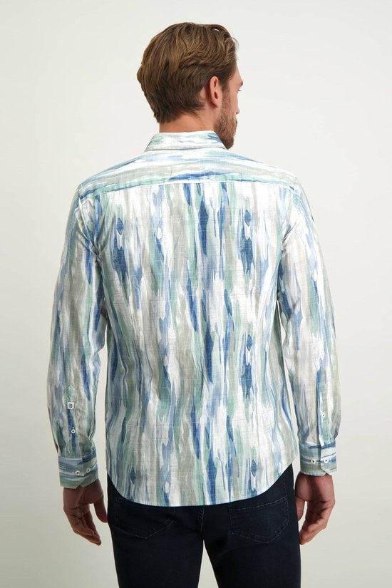 State of Art - Overhemd Print Blauw - Regular-fit