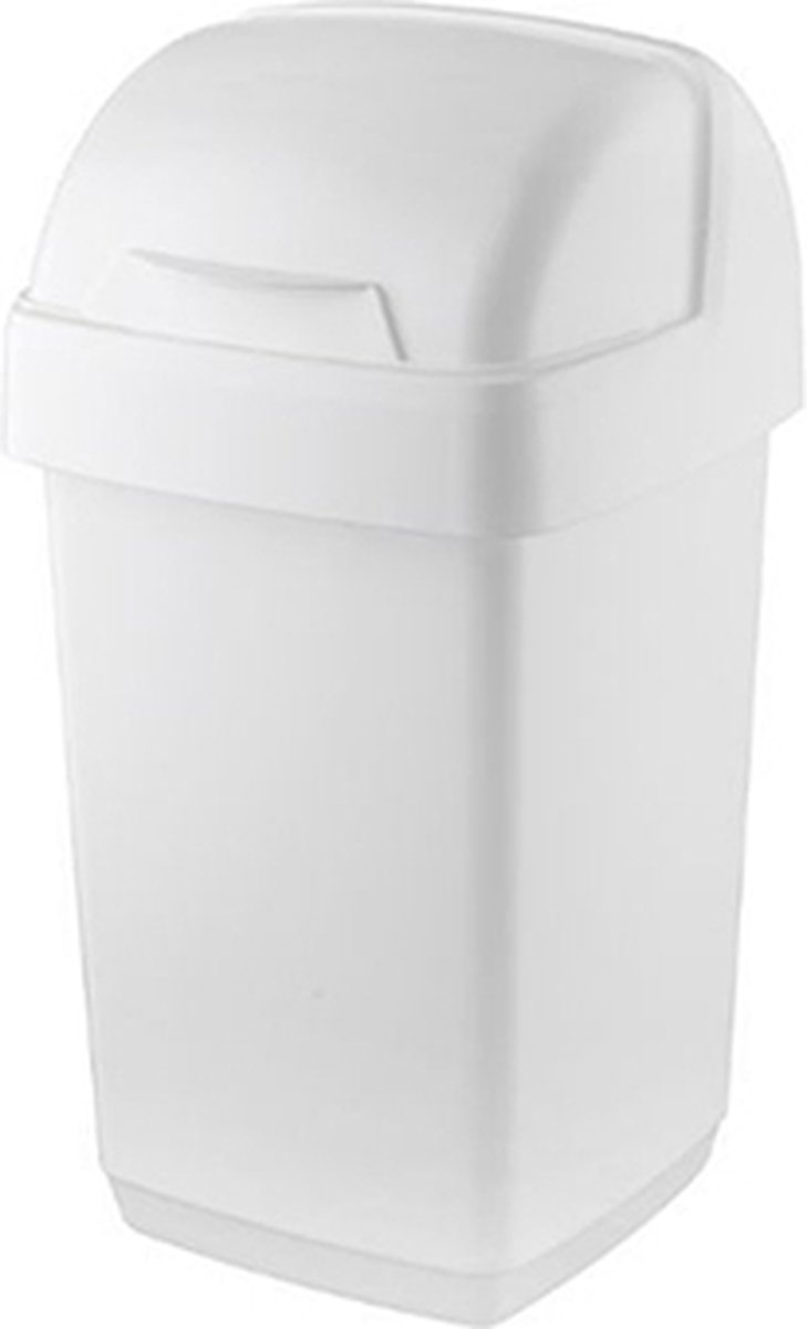 Goedkoopste Afvalbak 'Nox' - Roll Top Prullenbak - 10 liter - Wit