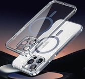 SULADA Electroplated Backcover voor iPhone 15 Pro Max met stootvaste bescherming, lensbeschermer en magnetische ring blauw