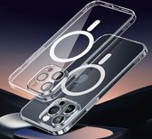 SULADA Coque arrière galvanisée pour iPhone 15 Pro Max avec protection résistante aux chocs, protecteur d'objectif et anneau magnétique transparent