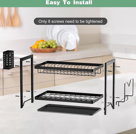 Bestek afdruiprek Ronde Houten Eetstokje Houder Kookgerei Lepels Vork Spatulas Schop Bestek Opbergingsrek Organizer Keukenaccessoires Gebruiksvoorwerp Droogrek (Size : Small