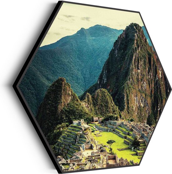 Akoestisch Schilderij Machu Picchu 2 Hexagon Basic XL (140 X 121 CM) - Akoestisch paneel - Akoestische Panelen - Akoestische wanddecoratie - Akoestisch wandpaneel