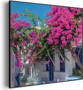 Akoestisch Schilderij Kleurrijk griekenland Vierkant Pro S (50 X 50 CM) - Akoestisch paneel - Akoestische Panelen - Akoestische wanddecoratie - Akoestisch wandpaneel