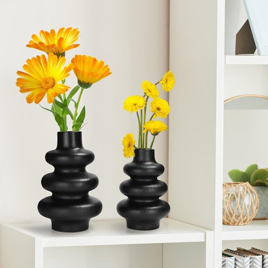 Vaas - The Black one - middel | Ideaal voor droogbloemen | LOVÍY