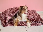 Hondenslaapzak-hondenmand-hondenkussen-Retro-rood- maat XL 120x70cm